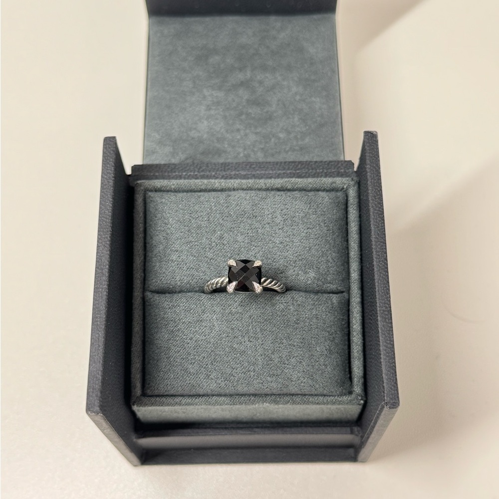 David Yurman CHATELAINE® RING
Sterling Silver w/ Black Onyx & Diamonds (size 6) - Picture 3 of 12
